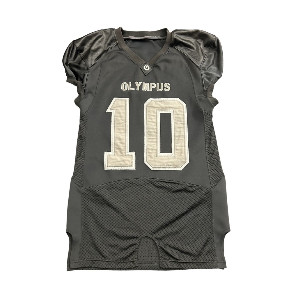 Olympus Football Jersey Men Medium Black Cream Number 10 Excellent Mesh Athletic